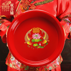 品结婚用品大全敬酒托盘木质茶盘婚庆红喜壶陪嫁套装婚礼敬茶杯茶