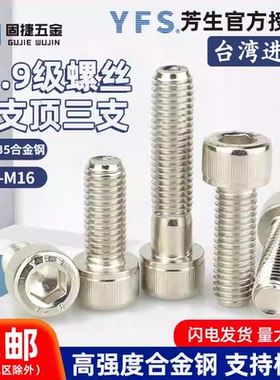 M2M2.5M3-M16台湾YFS芳生12.9级高强度镀镍圆柱头内六角螺丝
