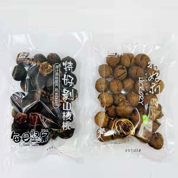 新货每益家 临安特好剥手剥山核桃炭烧黑小胡桃袋装 500g每日坚果