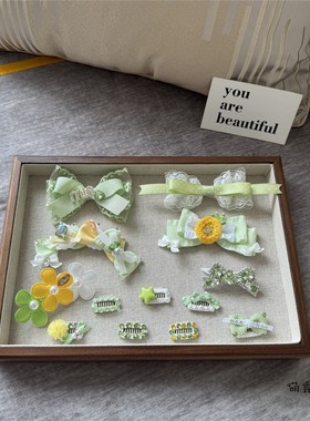 宠物发夹小清新绿色系碎毛bb夹青蛙夹约克夏马尔济斯西施狗狗夹子