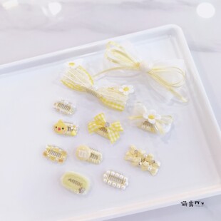 宠物发夹 奶油黄系碎毛夹 BB夹 泰迪约克夏马尔济斯狗狗夹子头饰