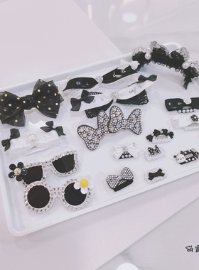 宠物发夹 黑白色系碎毛夹BB夹青蛙夹 泰迪约克夏马尔济斯狗狗夹子