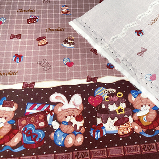 【60支棉】巧克力熊OB11棉花娃娃BJD娃衣定位柄图Lolita原创布料