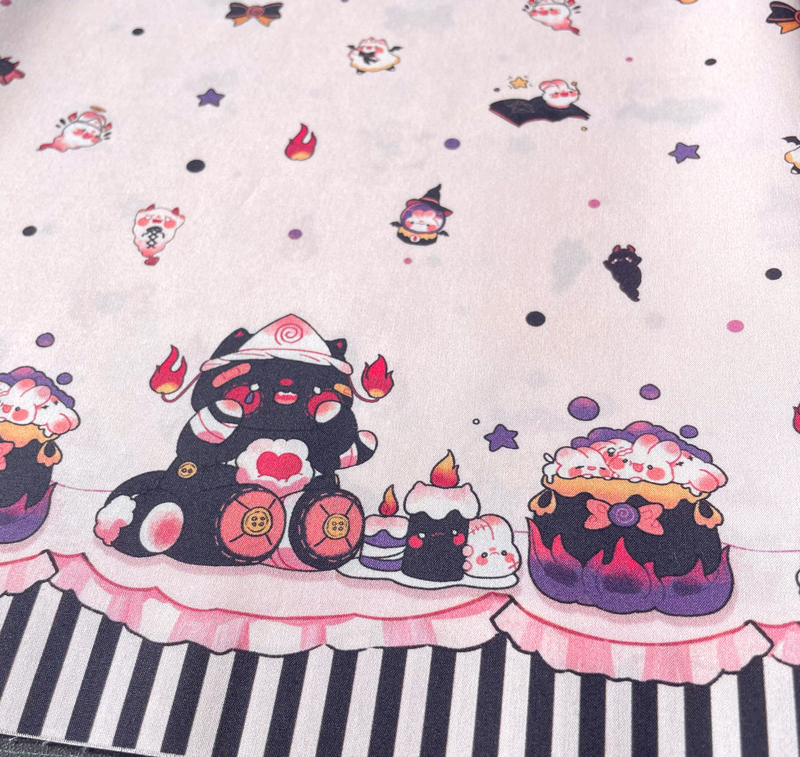 【60支棉】可爱鬼OB11棉花娃娃BJD娃衣定位柄图Lolita原创布料