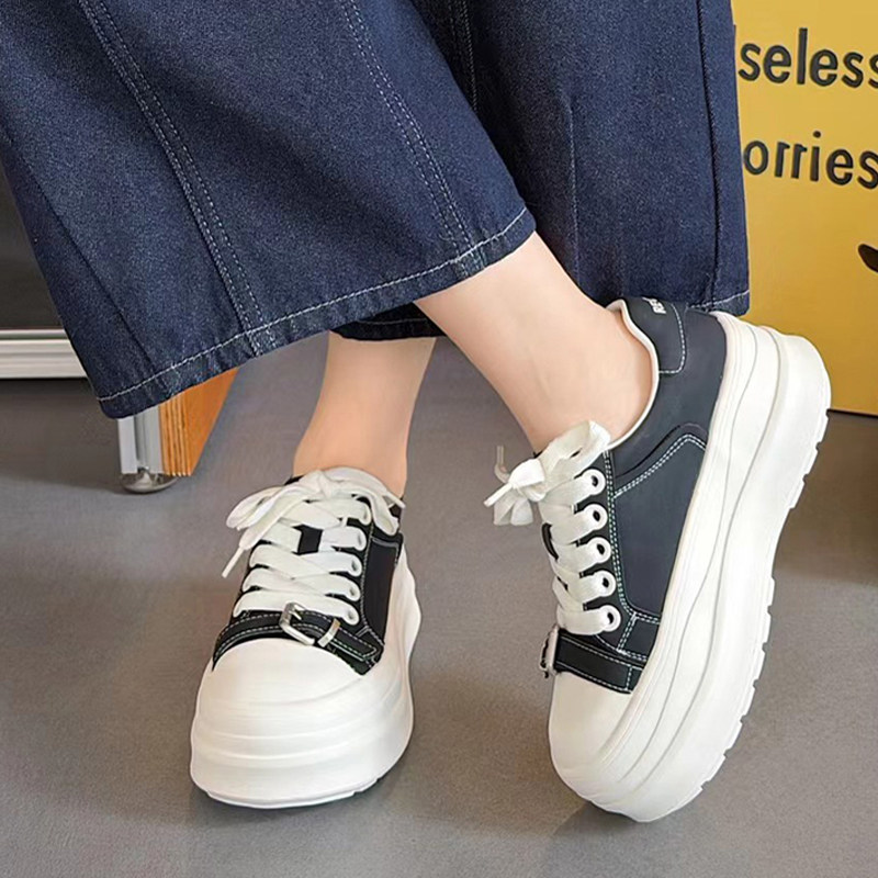 美拉2026年春新款欧洲站松糕底厚底系带真皮小白鞋松糕鞋女鞋1120,女鞋,松糕（摇摇）鞋,淘宝优惠券,粉丝福利购,淘宝优惠卷