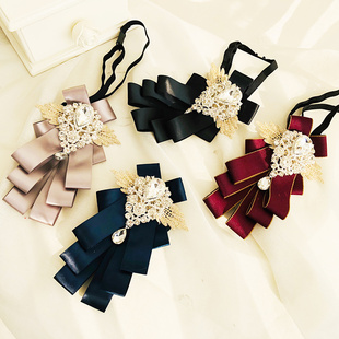 镶钻男士女士英伦风领花韩版司仪夜店新郎伴郎礼服宴会西装领结