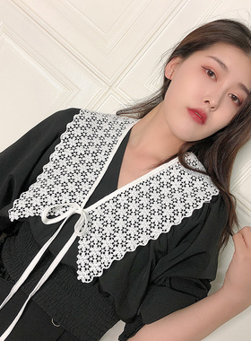 蕾丝大尖领衬衣领配饰假领女春夏