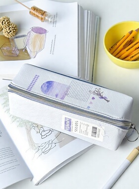 日系99creat小众英伦风双层对角开笔袋初高中女孩ins风小方包