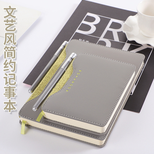 港信商务记事本a6便携小号笔记本子加厚a5文具本子会议记录本B5简约ins纯色风日记本子大学生定制印LOGO