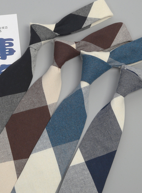 手打领带麻布休闲风上班工作帅气正装男士女士时髦衬衫上衣配饰品