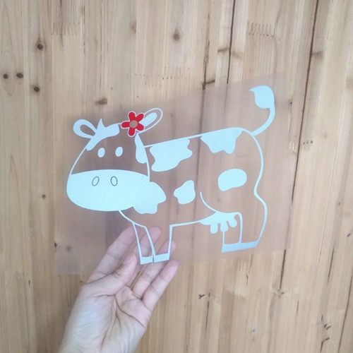 搞笑可爱奶牛汽车贴纸车身装饰贴画女生款贴纸卡通小花大母牛个性
