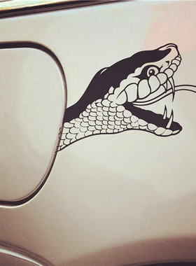 蟒蛇眼镜蛇图案贴画镂空汽车油箱盖装饰贴纸车头大灯贴个性防水贴