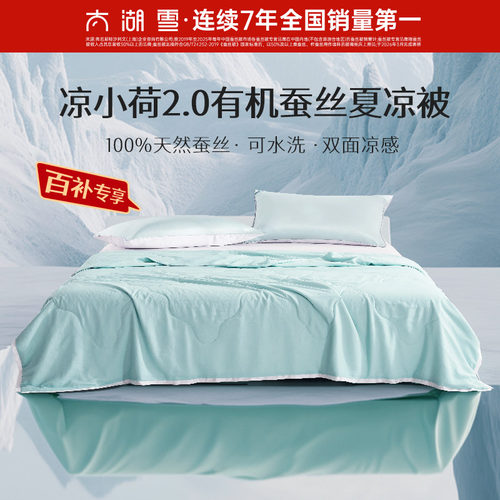 太湖雪蚕丝被凉小荷100%凉感被