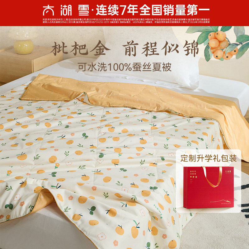 太湖雪棉100%贡缎蚕丝夏被图片