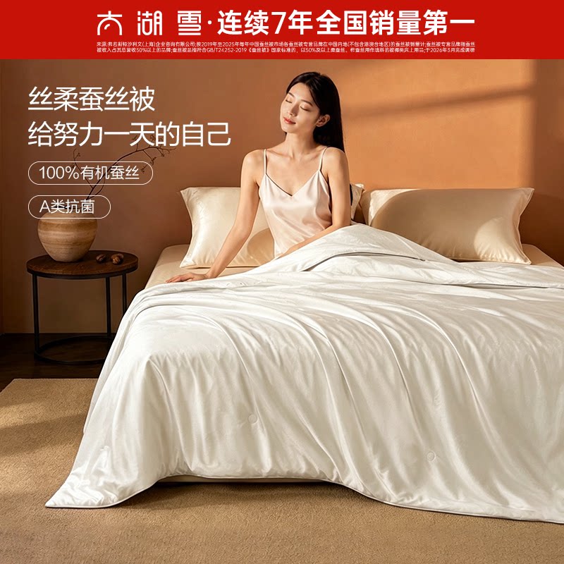 太湖雪蚕丝被100蚕丝填充秋冬被子蚕丝被四季A类空调子母被芯丝柔图片