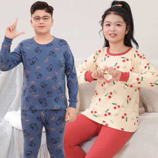 打底衫 胖童装 衬衣衬裤 女童全棉内衣春秋薄款 男童加肥加大秋衣秋裤