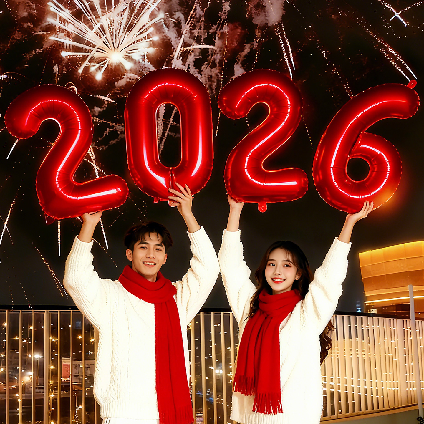 2026新年装饰数字气球大铝膜拍照