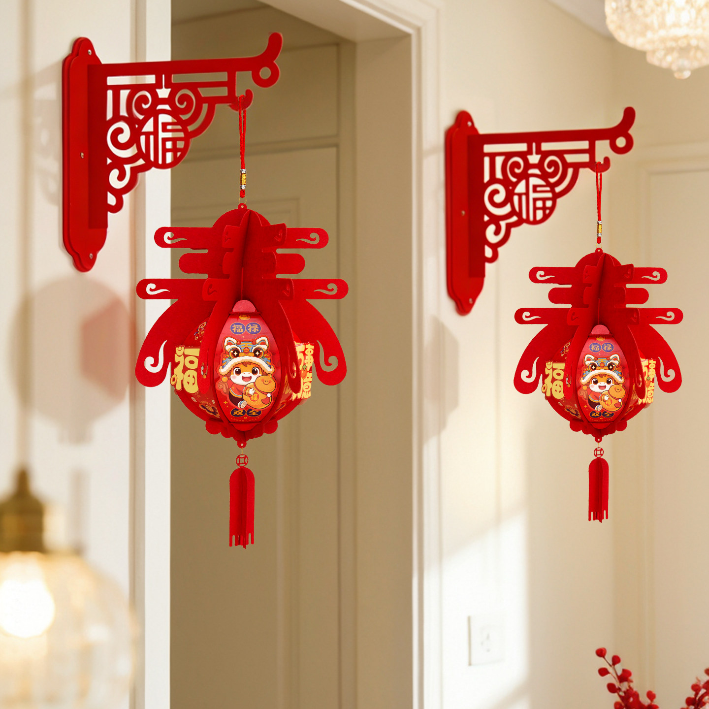 新春贺年装饰灯笼学校班级门口