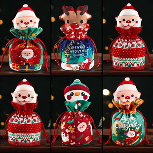 圣诞节平安夜果玩偶苹果包装礼盒圣诞老人礼物袋礼袋小礼品袋子