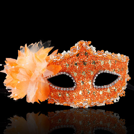 仕彩 万圣节化妆舞会性感皮革面具半脸公主镂空蕾丝面具儿童男 女