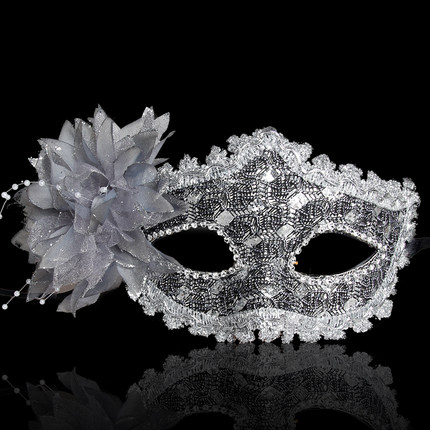 仕彩 万圣节化妆舞会性感皮革面具半脸公主镂空蕾丝面具儿童男 女