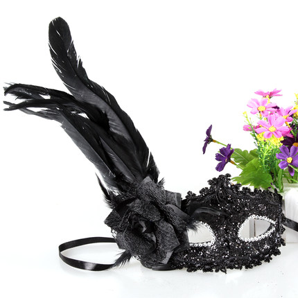 仕彩 万圣节舞会面具孔雀羽毛化妆舞会面具威尼斯公主女半脸成人