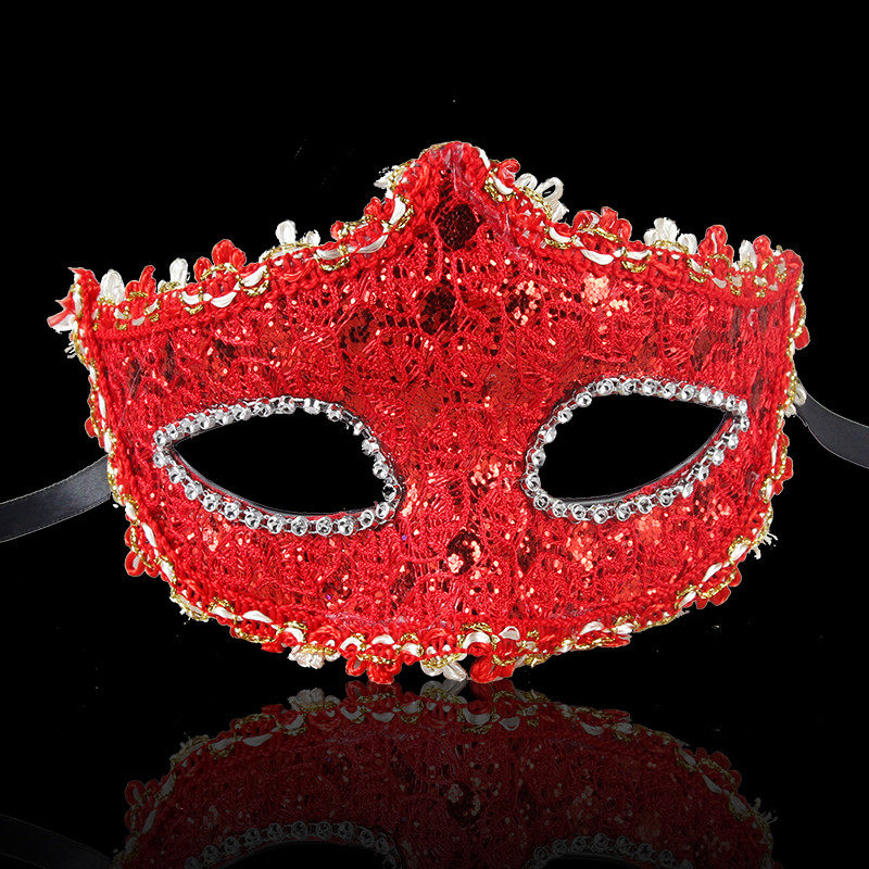 仕彩万圣节面具半脸女化妆舞会公主皮革金粉面具Cosplay成人男女