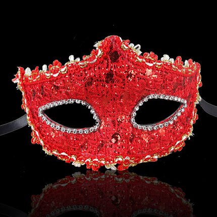 仕彩万圣节面具半脸女化妆舞会公主皮革金粉面具Cosplay成人男女