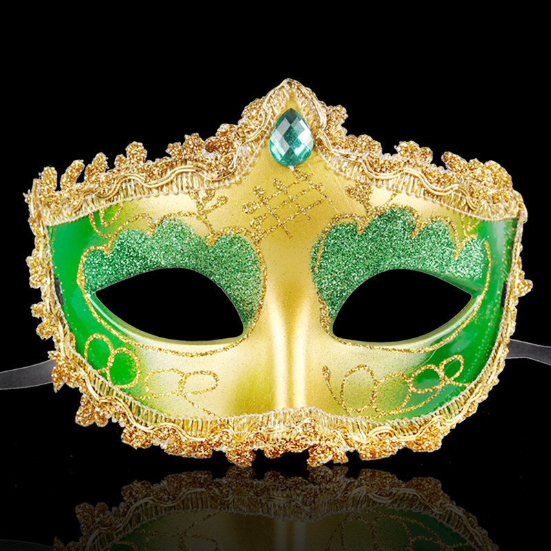 仕彩万圣节面具化妆舞会威尼斯公主面具金粉加钻面具镶边女款面具