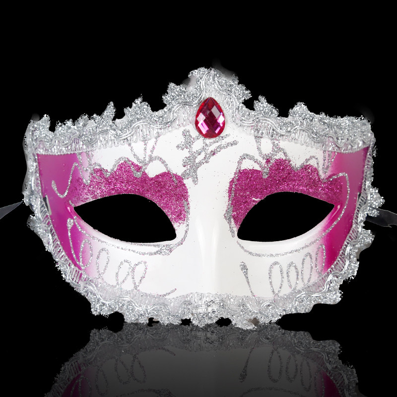 仕彩万圣节面具化妆舞会威尼斯公主面具金粉加钻面具镶边女款面具