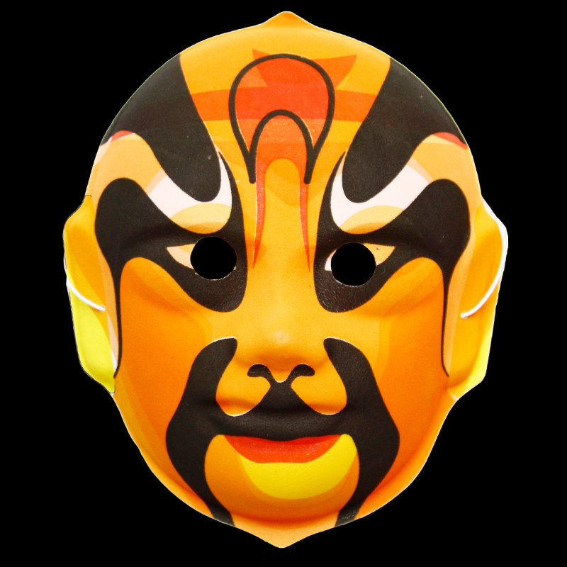 仕彩儿童面具京剧脸谱面具男全脸纸浆变脸表演面具装饰挂件面具