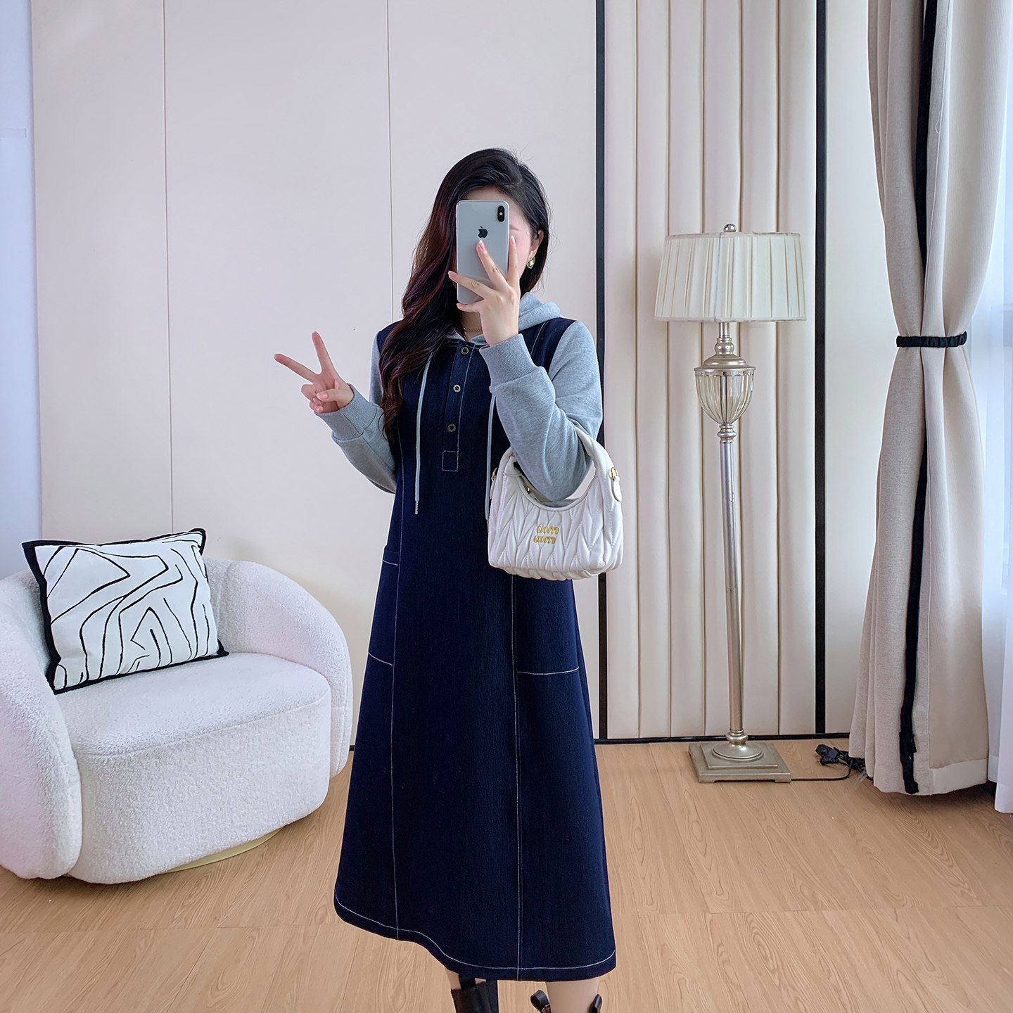 2025秋冬新款大码女休闲宽松牛仔连衣裙显瘦减龄遮肉加肥加大裙子,女装/女士精品,大码连衣裙,淘宝优惠券,粉丝福利购,淘宝优惠卷