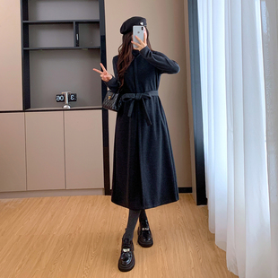 法式长款毛呢背心裙连衣裙大码套装女2026冬季新款气质胖妹妹