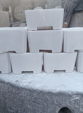 汉白玉小石盆菖蒲盆奇石底座多肉四方花盆精品花卉园花盆阳台