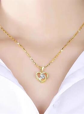 高品质轻奢小众时尚吊坠沙金项链