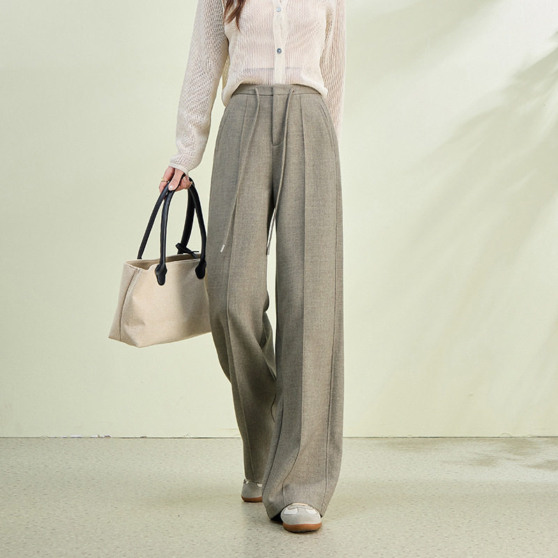 老钱风拼接通勤休闲裤女春季新复古宽松百搭郑州阔腿女裤复古时尚,女装/女士精品,休闲裤,淘宝优惠券,粉丝福利购,淘宝优惠卷