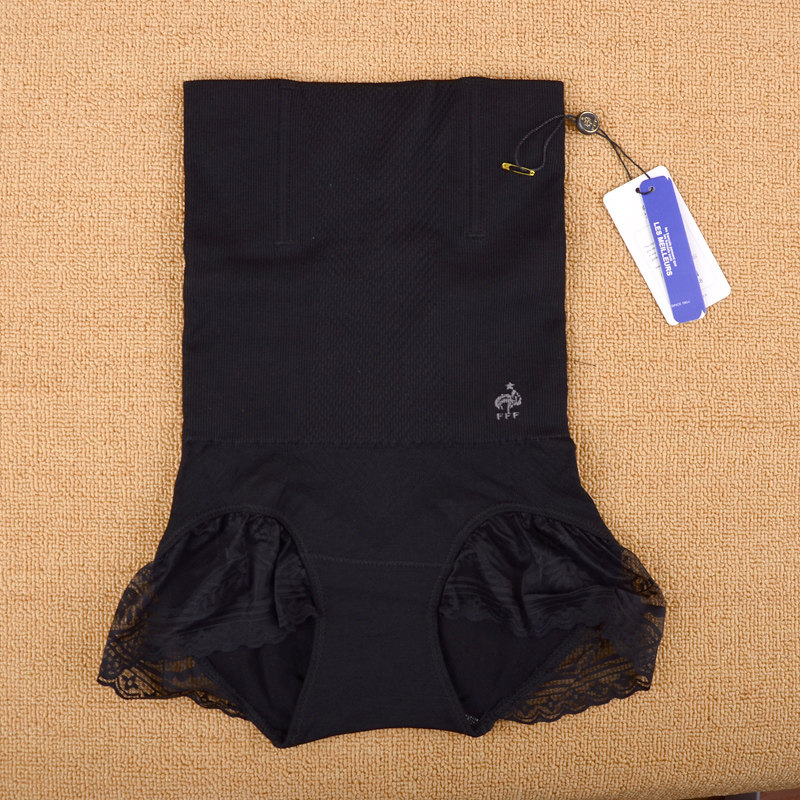 老款FFF瘦腰精高腰收腹裤女士蕾丝边内裤紧身产后塑腰提臀防卷边