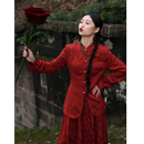 敬酒服套装 改良订婚礼裙红色新娘回门礼服小个子裙 新中式 旗袍新款