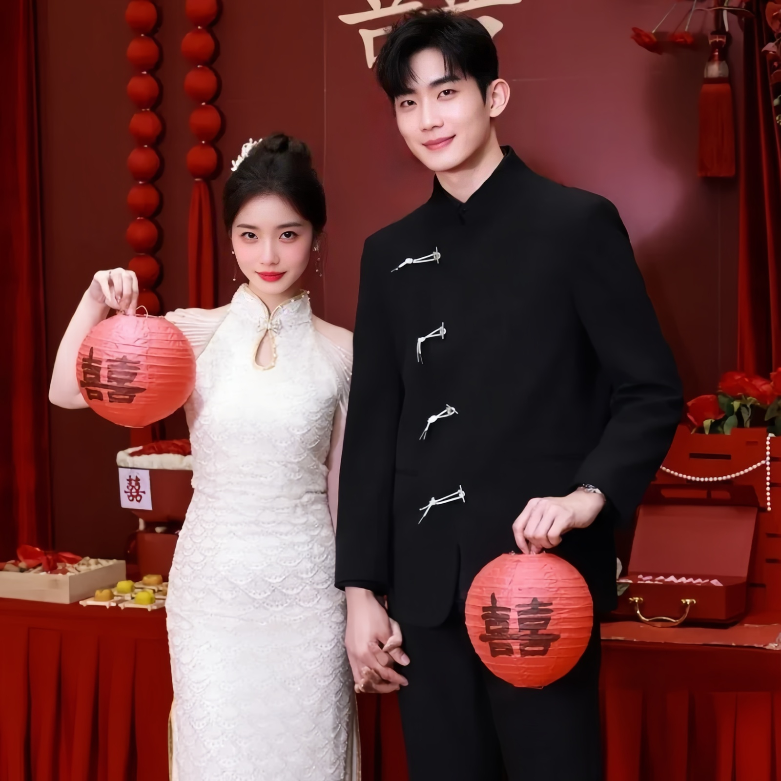 欢喜橙 新中式盘扣西装男套装结婚新郎礼服唐装高级感痞帅休闲装