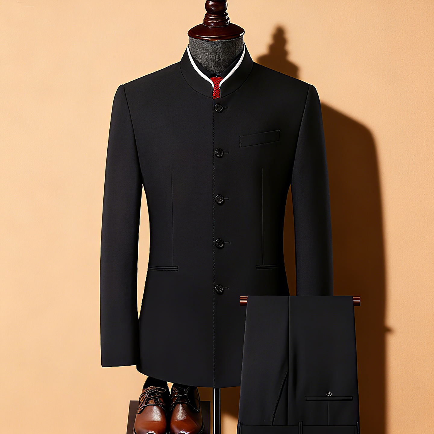 欢喜橙/中式婚礼结婚宴喜爸爸西装中老年男士西服加大码正装外套