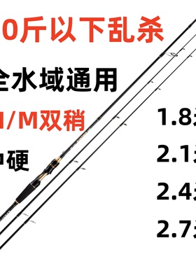 进口高碳路亚竿直柄枪柄M/MH调硬度双稍远投裸杆鳜鱼打黑泛用翘嘴