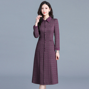 POLO领长袖女款秋季连衣裙2026年新款轻奢高级感妈妈洋气时尚裙子