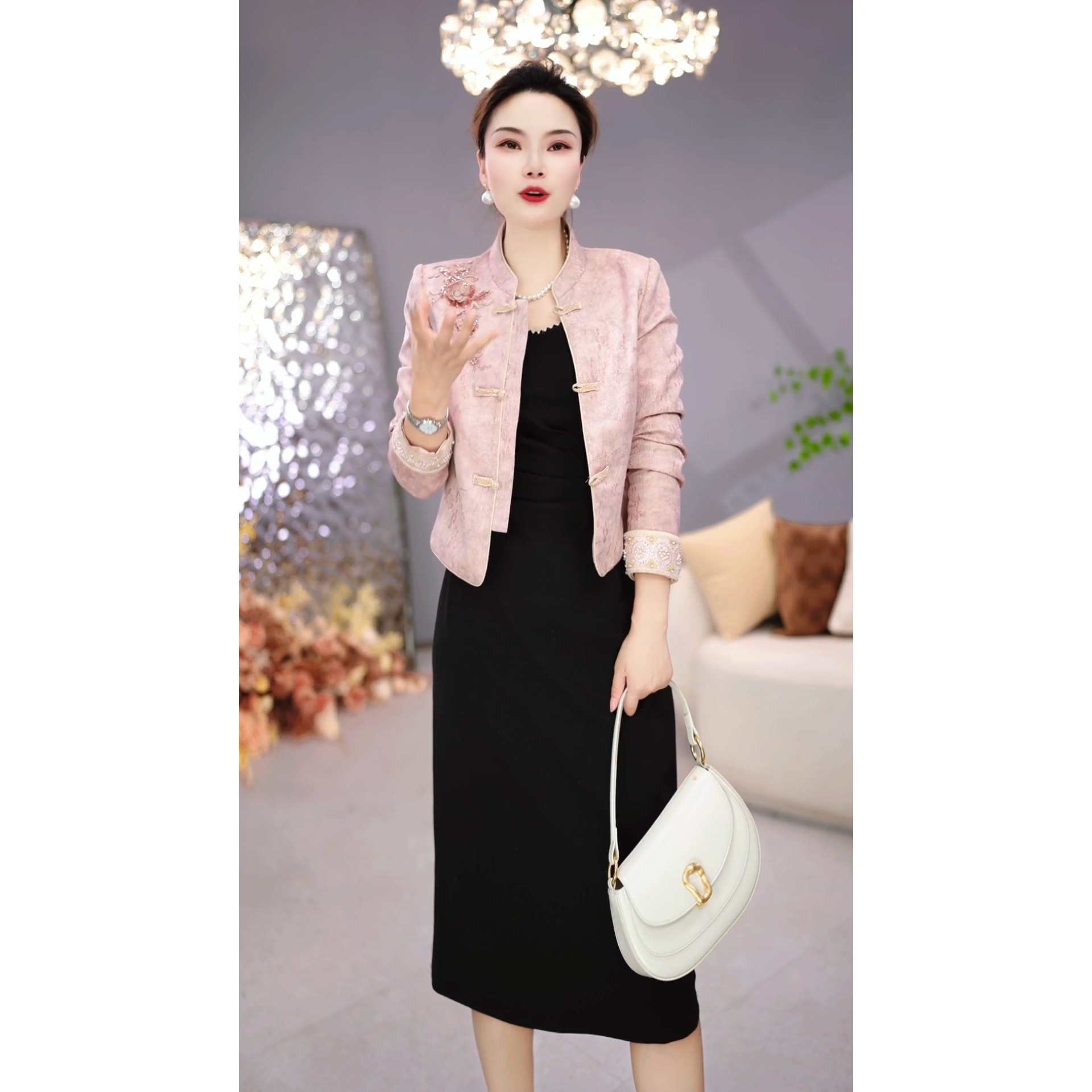 新中式国风外套连衣裙两件套装女春季2026高级感洋气质妈妈减龄