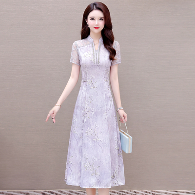 高档妈妈夏装连衣裙2026新款