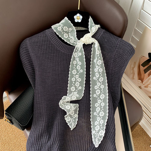 超仙蕾丝长条领巾丝巾