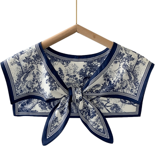 外搭小丝巾女春秋夏季百搭假领子领巾搭配衬衫装饰坎肩护颈小披肩