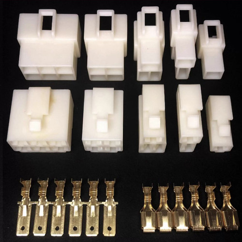 汽车电动车接插件6.3mm连接器1P2P3P4P6P-9P孔公母对接插头大电流