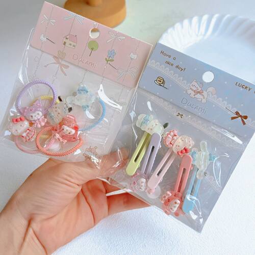 果冻色女童可爱刘海夹发圈