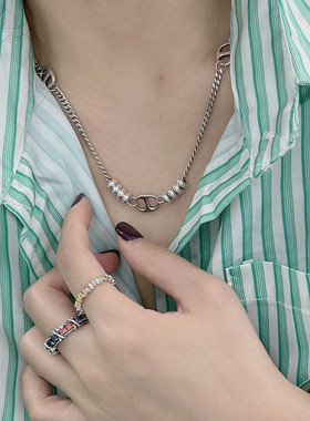 S925银猪鼻子项链纯银素链