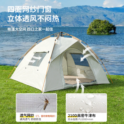 专业户外露营帐篷防雨防风便携式折叠全自动高端加厚野营过夜速开